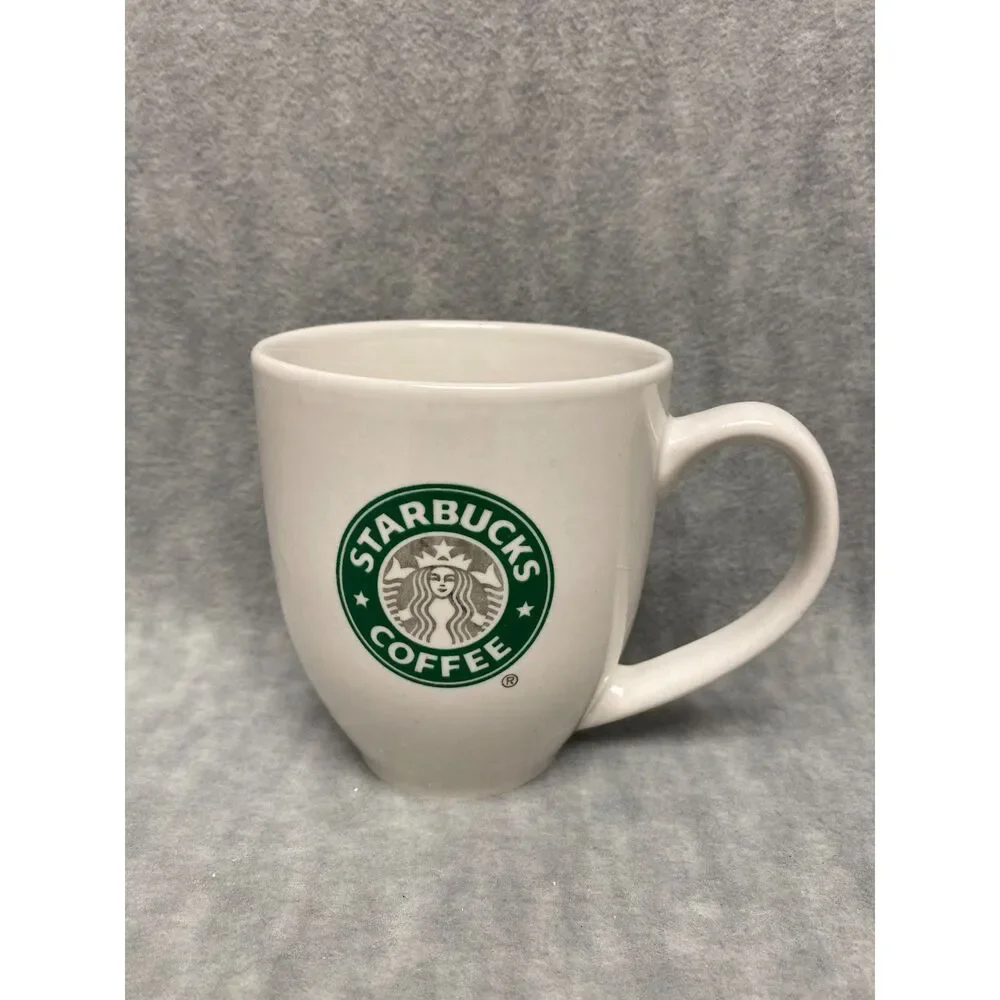 Starbucks Coffee Mug Cup 14 oz. White‎ w/Green Logo Old Classic Mermaid
